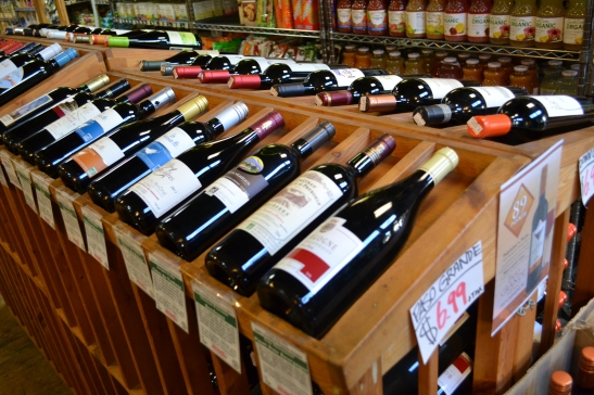 Wine bottles array